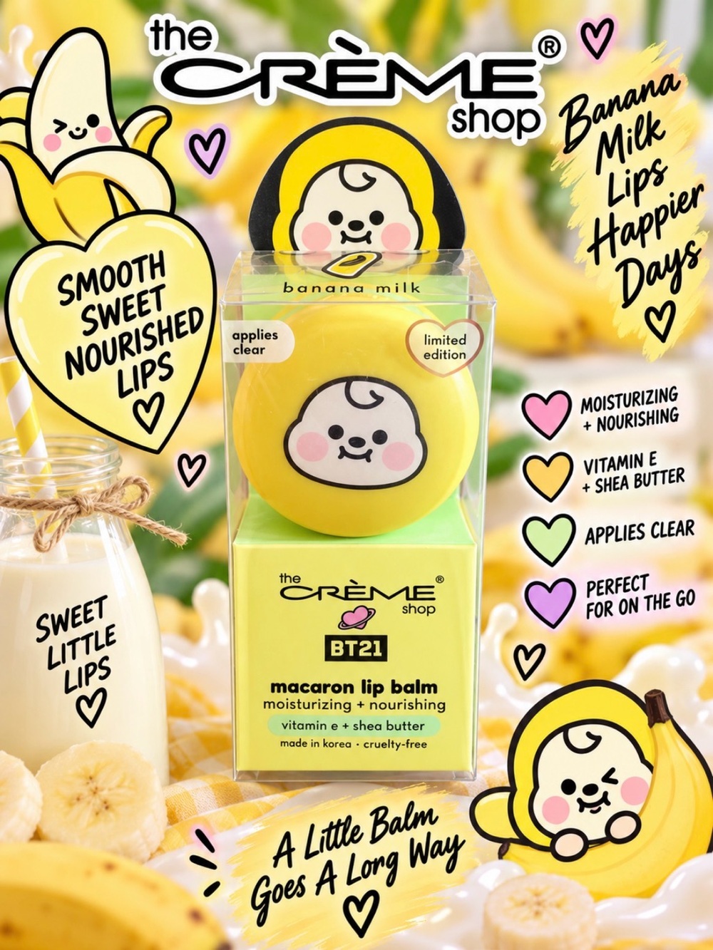 The Crème Shop BT21 Banana Milk Macaron Lip Balm - Limited Edition